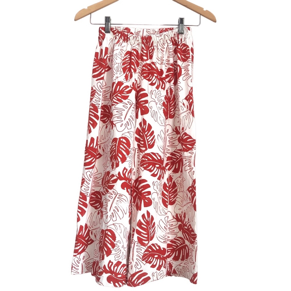 Zara Kids Wide Leg Botanical Pattern Pants Size 13-14